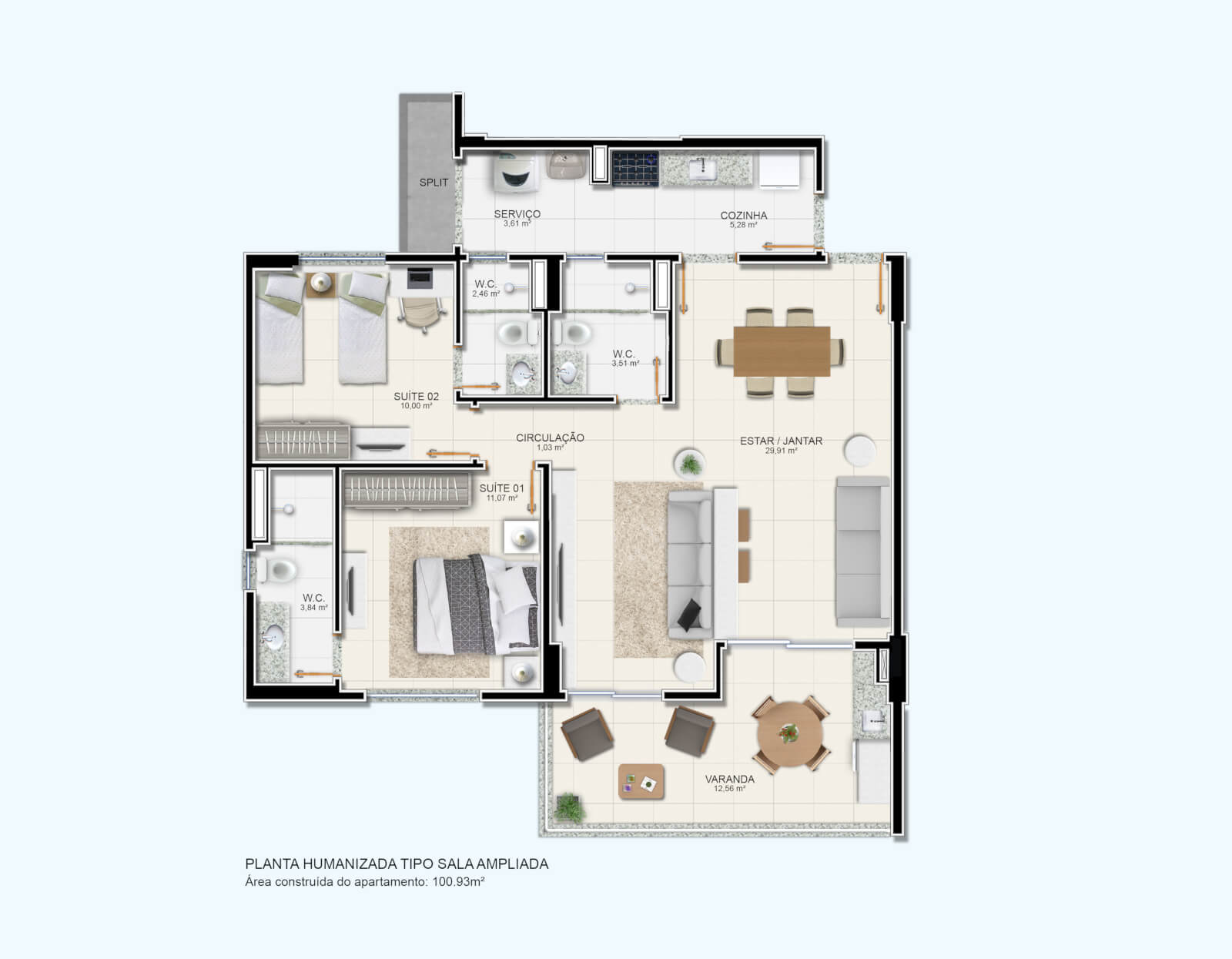 Apartamento de 100 m²